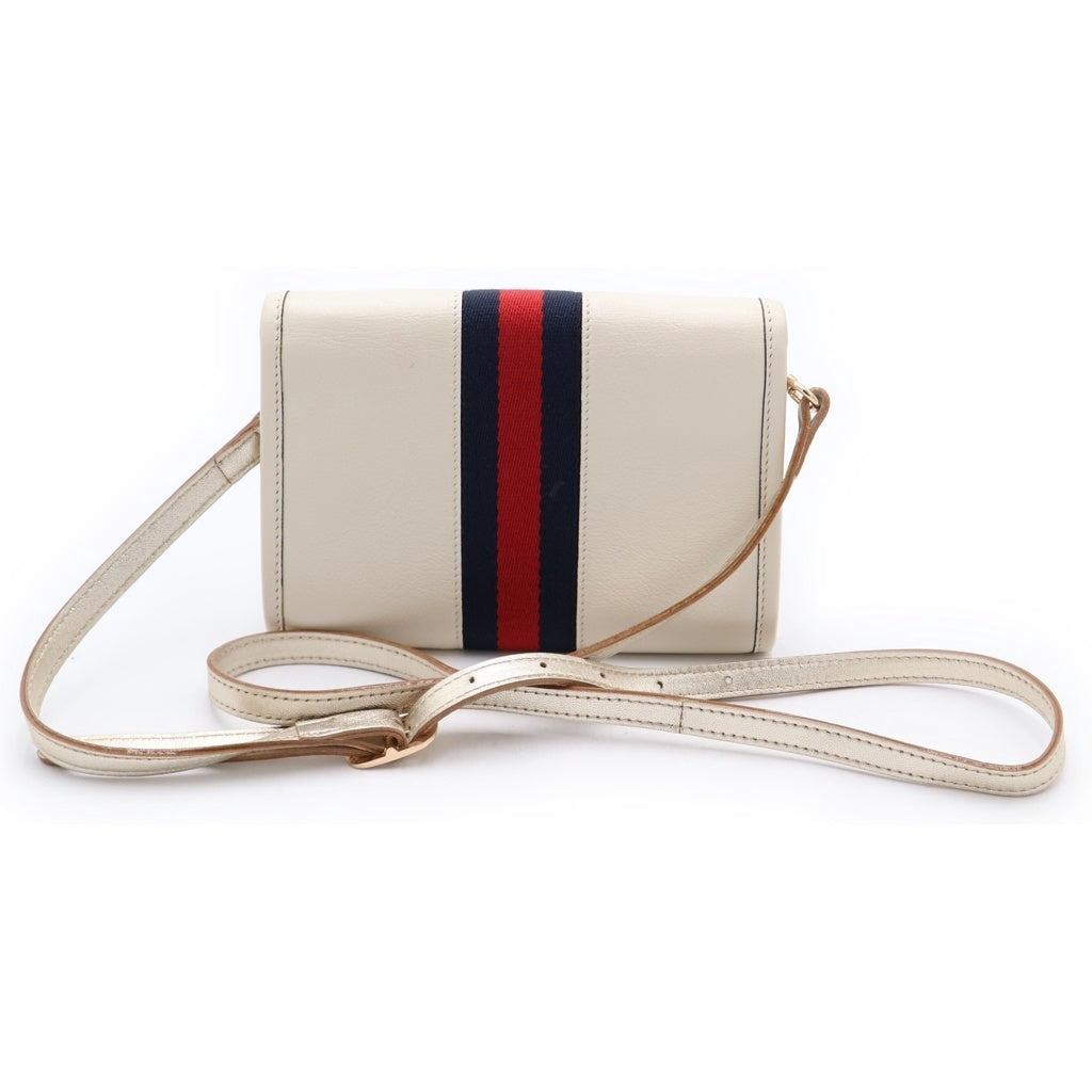 GUCCI(グッチ) ラジャ ショルダーバッグ ミニバッグ ホワイト レザー 573797 ゴールド金具 レディース