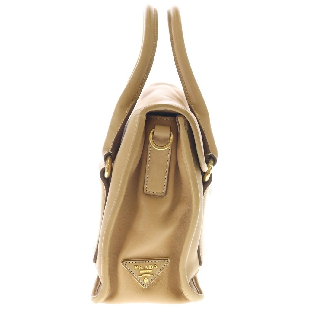 PRADA(プラダ) 2WAYハンドバッグ ショルダーバッグ ブラウン ベージュ レザー BN2135 ゴールド金具 レディース