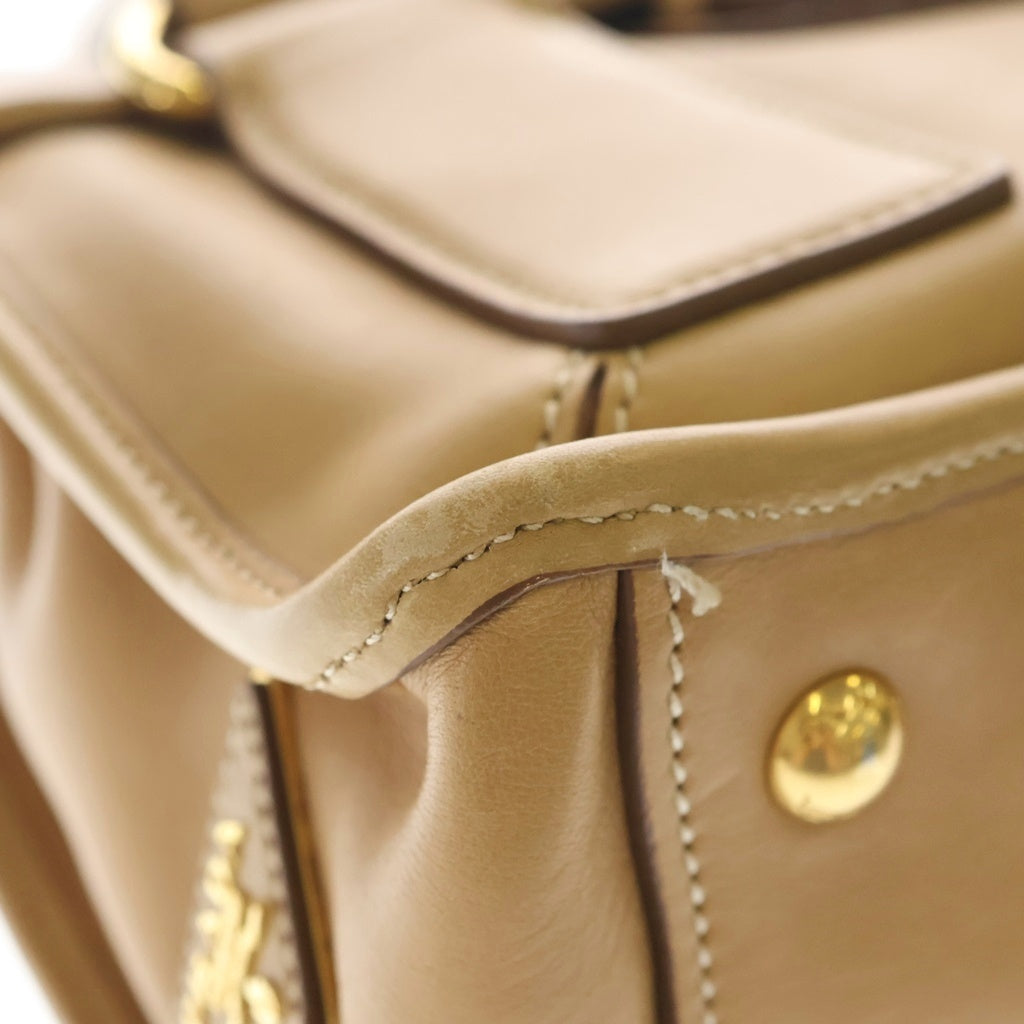 PRADA(プラダ) 2WAYハンドバッグ ショルダーバッグ ブラウン ベージュ レザー BN2135 ゴールド金具 レディース