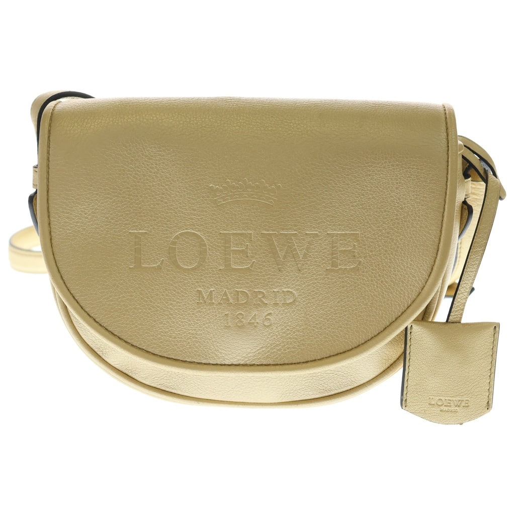LOEWE(ロエベ) ヘリテージ ショルダーバック ゴールド金具 レザー ゴールド レディース
