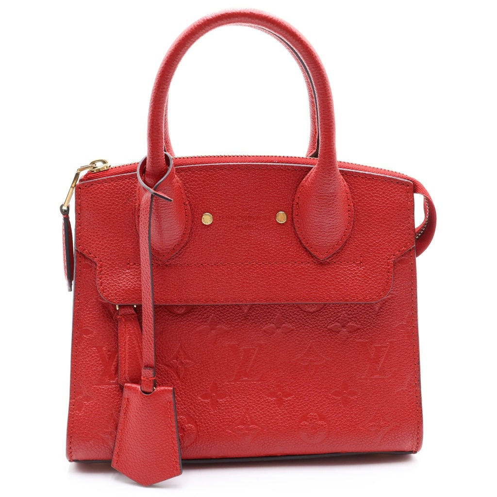 LOUIS VUITTON(ルイヴィトン) モノグラムアンプラント ポンヌフ MINI 2WAYハンドバッグ ショルダーバッグ レッド レザー M41744 ゴールド金具 レディース