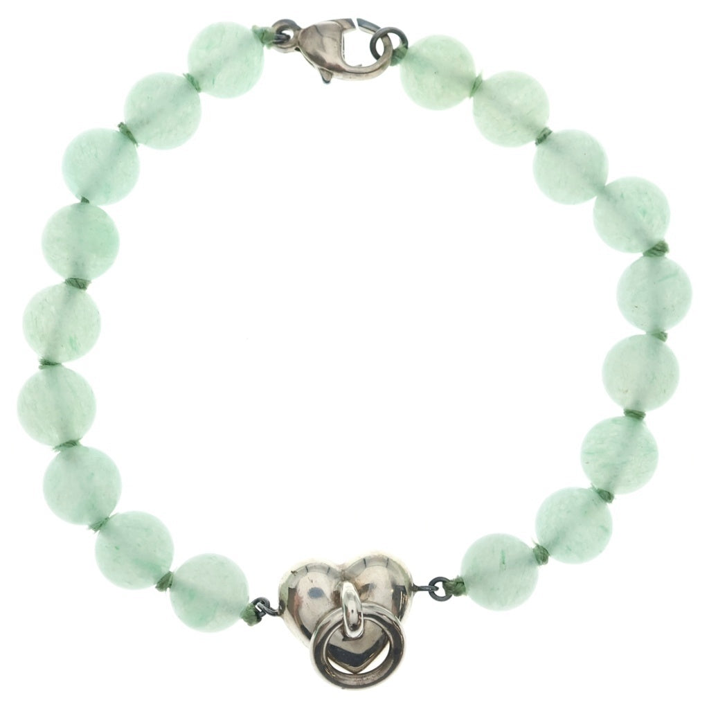 TIFFANY & Co.(ティファニー) ドアノッカー ブレスレット ハート ヒスイ SV925 シルバー グリーン レディース