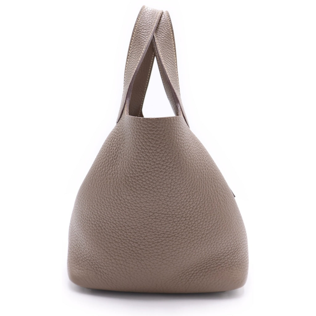 HERMES(エルメス) ピコタンロックPM トリヨンクレマンス シルバー金具 ハンドバッグ A刻印 エトゥープ レディース