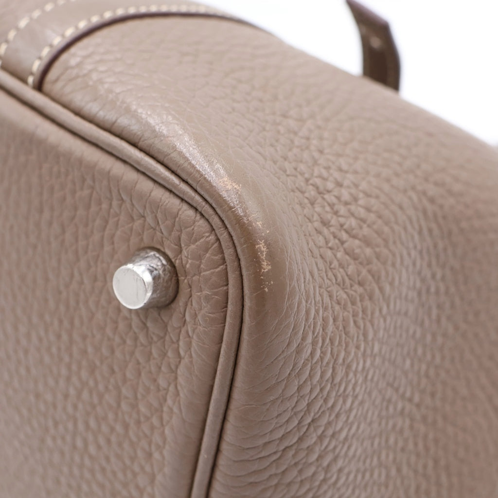 HERMES(エルメス) ピコタンロックPM トリヨンクレマンス シルバー金具 ハンドバッグ A刻印 エトゥープ レディース