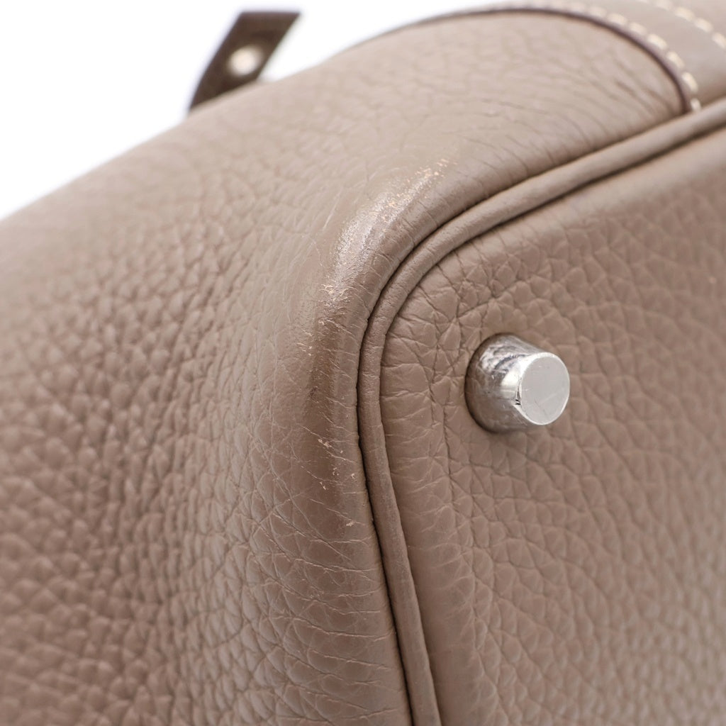 HERMES(エルメス) ピコタンロックPM トリヨンクレマンス シルバー金具 ハンドバッグ A刻印 エトゥープ レディース