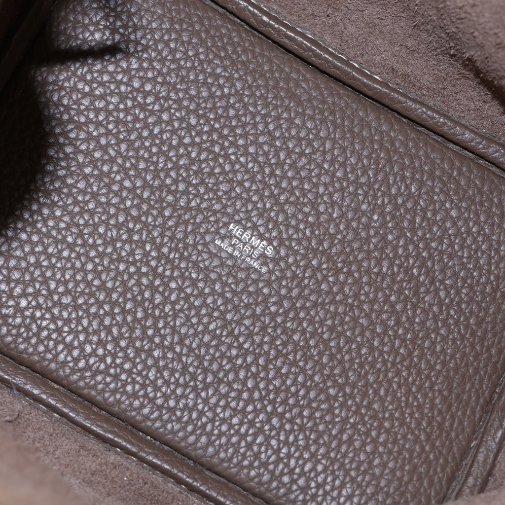 HERMES(エルメス) ピコタンロックPM トリヨンクレマンス シルバー金具 ハンドバッグ A刻印 エトゥープ レディース