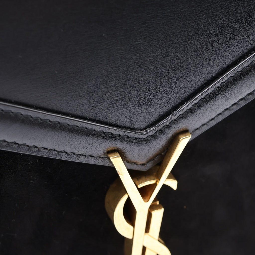 SAINT LAURENT PARIS(サンローランパリ) カサンドラ トップハンドル レザー ベロア 2WAY ハンドバッグ ショルダーバッグ ブラック 623930 レディース