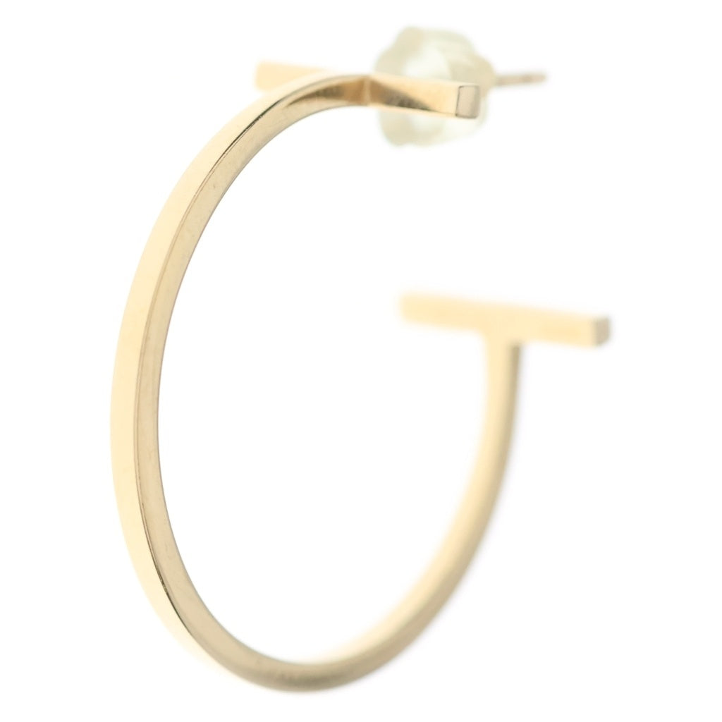 TIFFANY & Co.(ティファニー) Tワイヤー フープピアス K18PG ピンクゴールド レディース