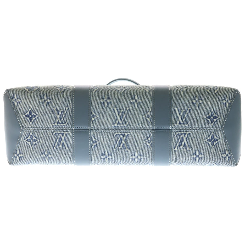 LOUIS VUITTON(ルイヴィトン) モノグラム ウォッシュデニム ウィークエンドトートNM キャンバス レザー 2WAY ハンドバッグ ショルダーバッグ トートバッグ ICタイプ ブルー M22537 レディース