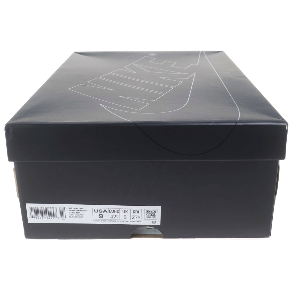 NIKE(ナイキ) ×FRAGMENT DESIGN ×UNION AIR JORDAN 1 RETRO HIGH OG II7282-100 エアジョーダン1 レトロ ハイカット スニーカー US9/27cm ホワイト/ブラック