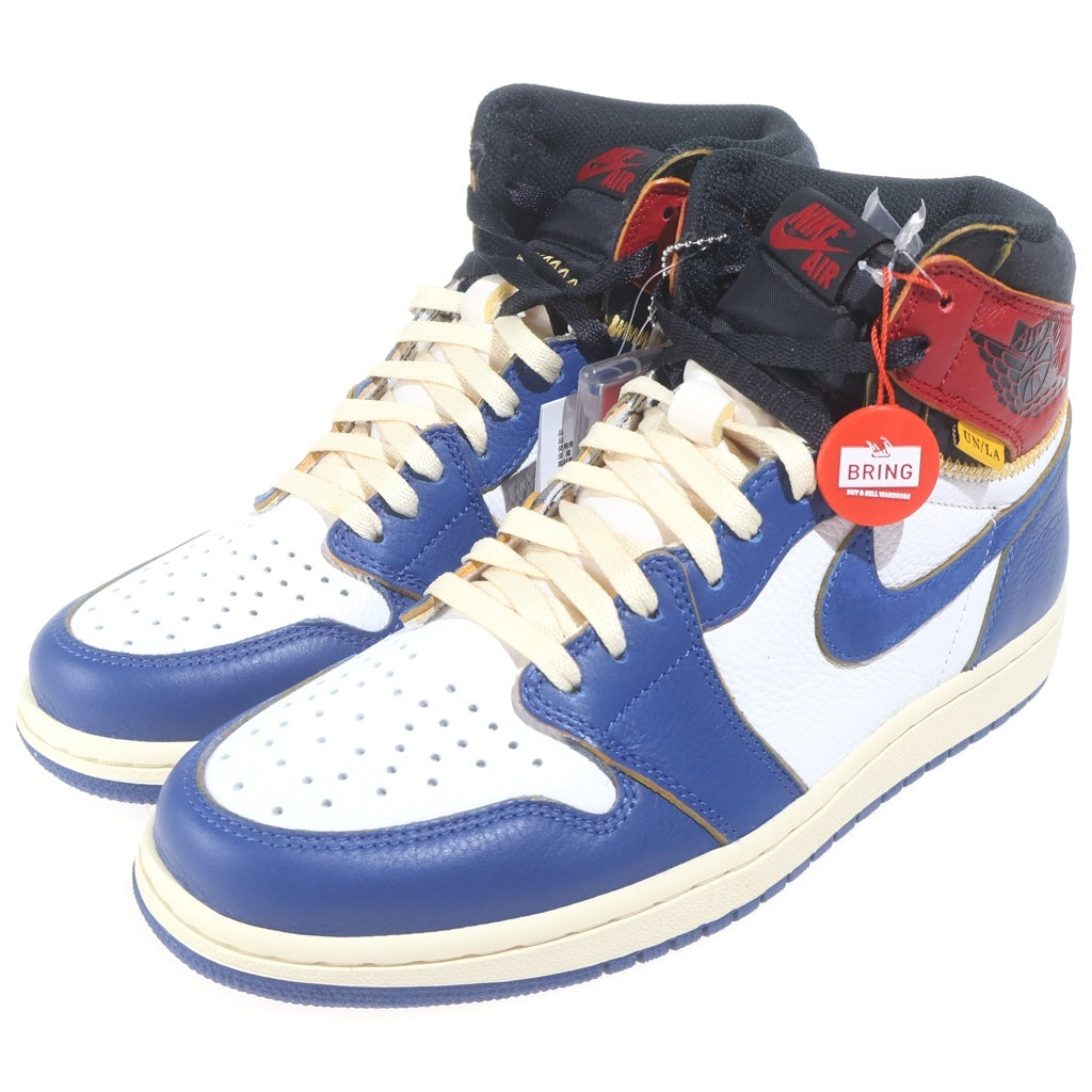 NIKE(ナイキ) ×UNION AIR JORDAN 1 RETRO HI NRG ユニオン エアジョーダン1 レトロ ハイカットスニーカー ホワイト/ブルー/レッド US9/27cm BV1300-146