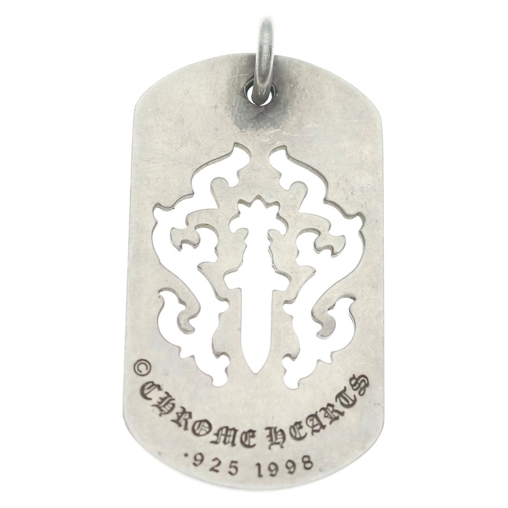 CHROME HEARTS(クロムハーツ) D TAG LRG DAGGER ヴァインダガーカットアウトドッグタグ ラージ ペンダントトップ シルバー BCA240