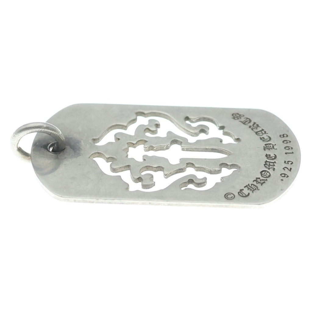 CHROME HEARTS(クロムハーツ) D TAG LRG DAGGER ヴァインダガーカットアウトドッグタグ ラージ ペンダントトップ シルバー BCA240