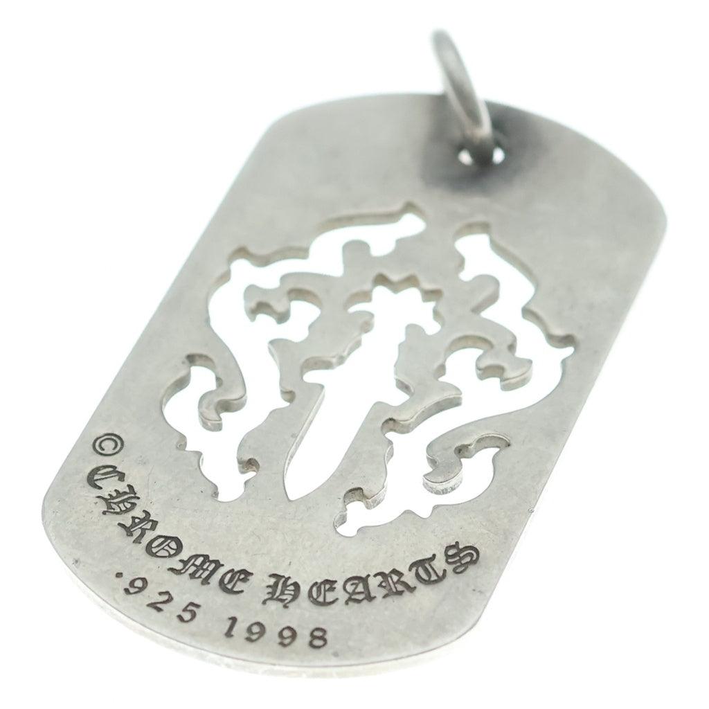 CHROME HEARTS(クロムハーツ) D TAG LRG DAGGER ヴァインダガーカットアウトドッグタグ ラージ ペンダントトップ シルバー BCA240