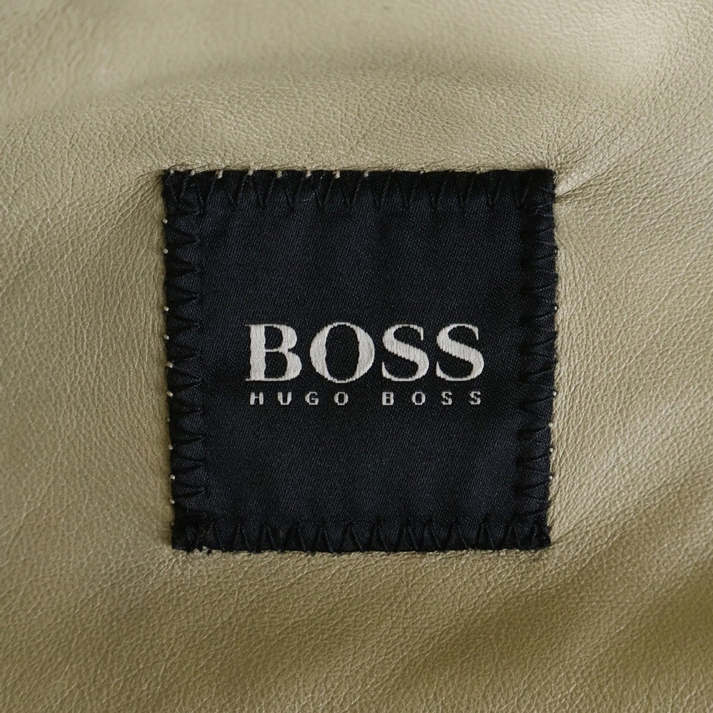 BOSS(ボス) シープスキン ジャケット フライト ボア ジップアップ アウター サイズ48 ダークブラウン