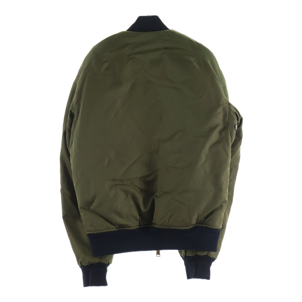 DSQUARED2(ディースクエアード) MA-1 ナイロン ジップアップ フライト ボンバー ジャケット ブルゾン カーキ S71AM0380 S41311