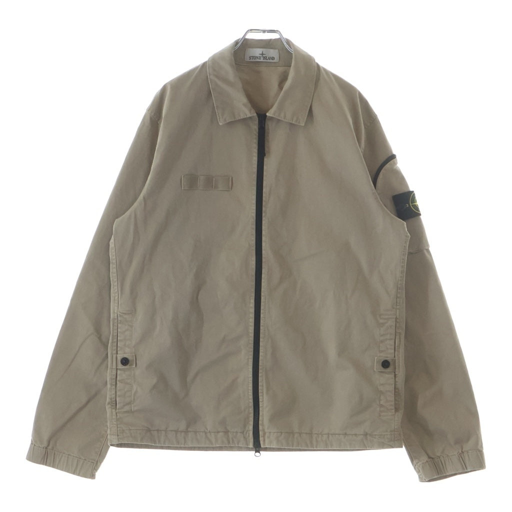 STONE ISLAND(ストーンアイランド) シャツジャケット ORGANIC STRETCH BROKEN TWILL COTTON 'OLD' EFFECT ベージュ #L