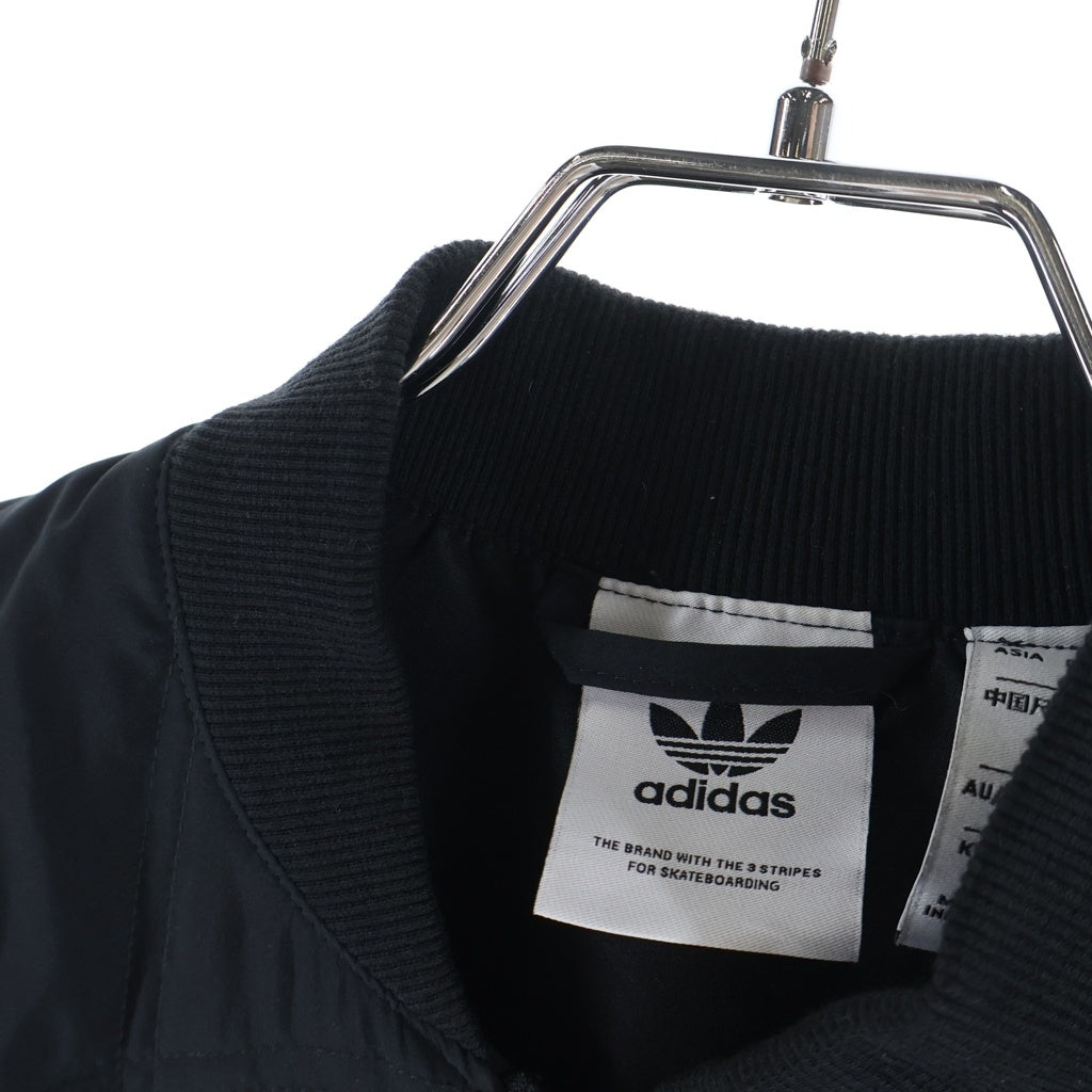 adidas(アディダス) コパ キルト 中綿 ジップアップ フライト ボンバー ジャケット ブルゾン MAー1 ブラック IY1597