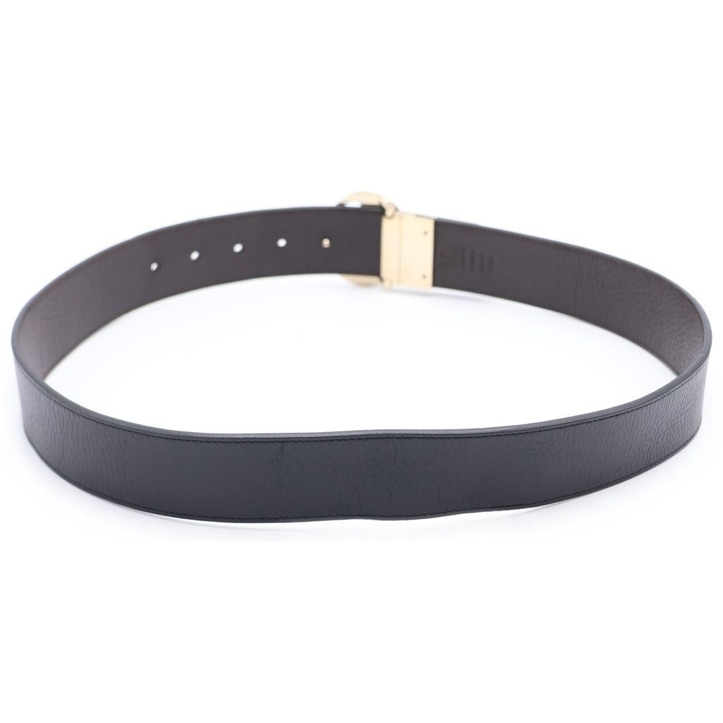 GUCCI(グッチ) GGバックル リバーシブル レザー ベルト ブラック/ブラウン 450000 CAO2G