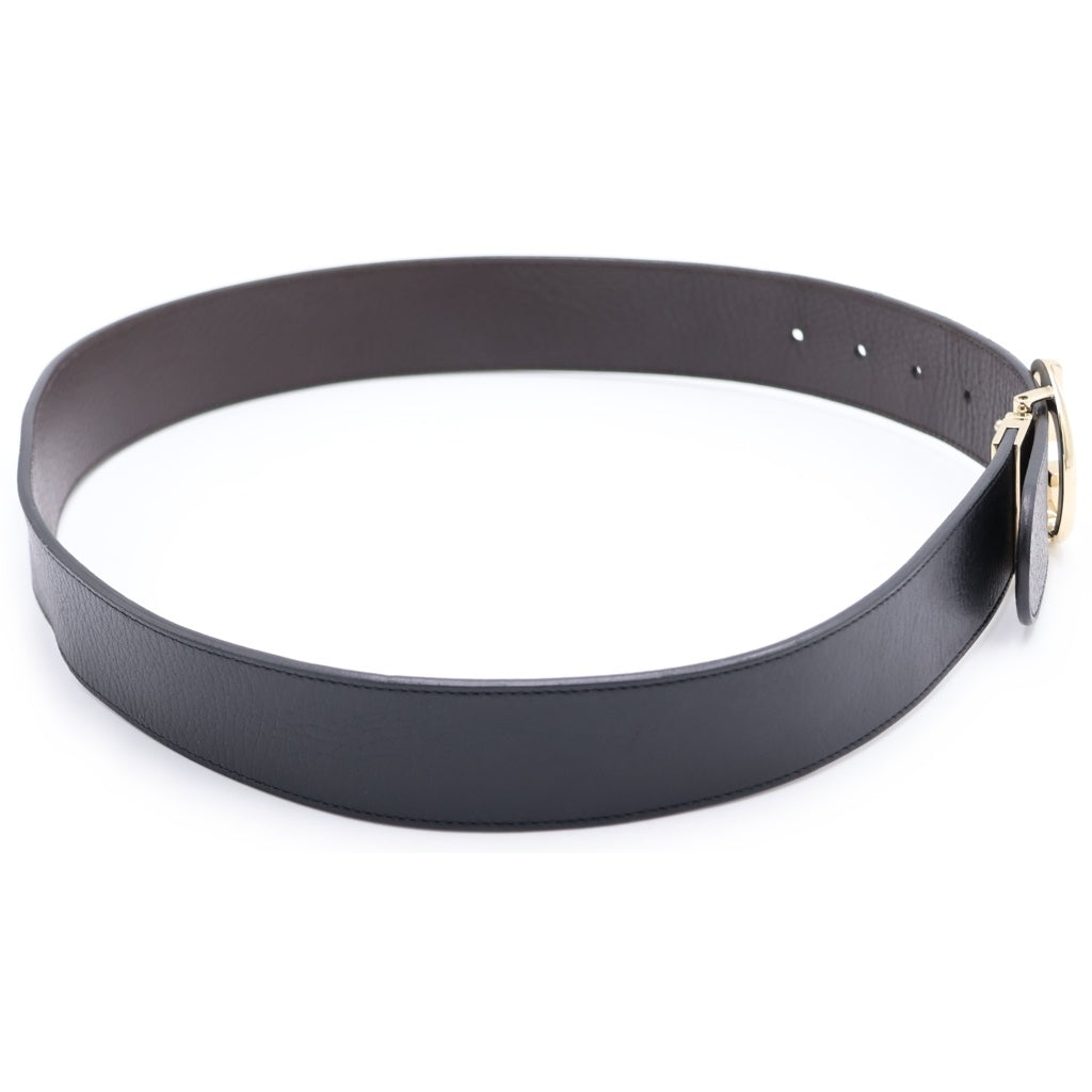 GUCCI(グッチ) GGバックル リバーシブル レザー ベルト ブラック/ブラウン 450000 CAO2G