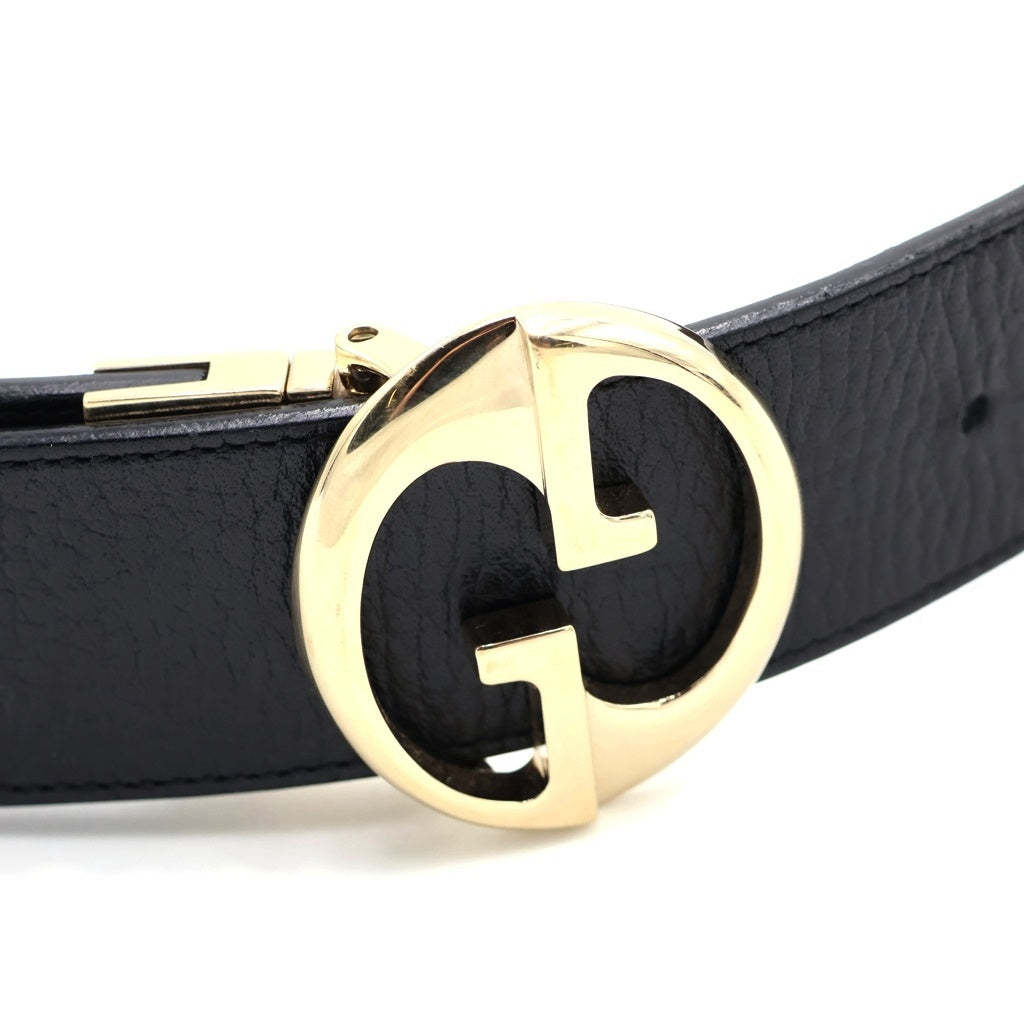 GUCCI(グッチ) GGバックル リバーシブル レザー ベルト ブラック/ブラウン 450000 CAO2G