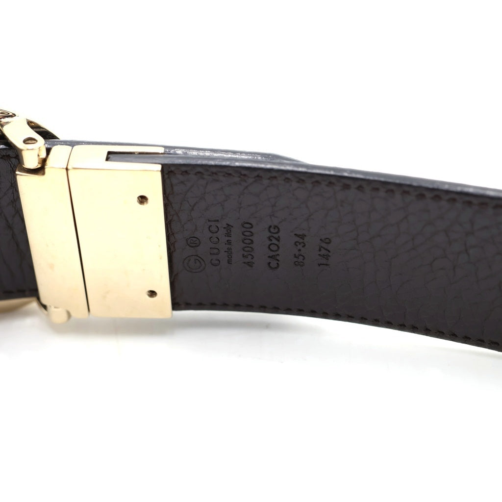 GUCCI(グッチ) GGバックル リバーシブル レザー ベルト ブラック/ブラウン 450000 CAO2G