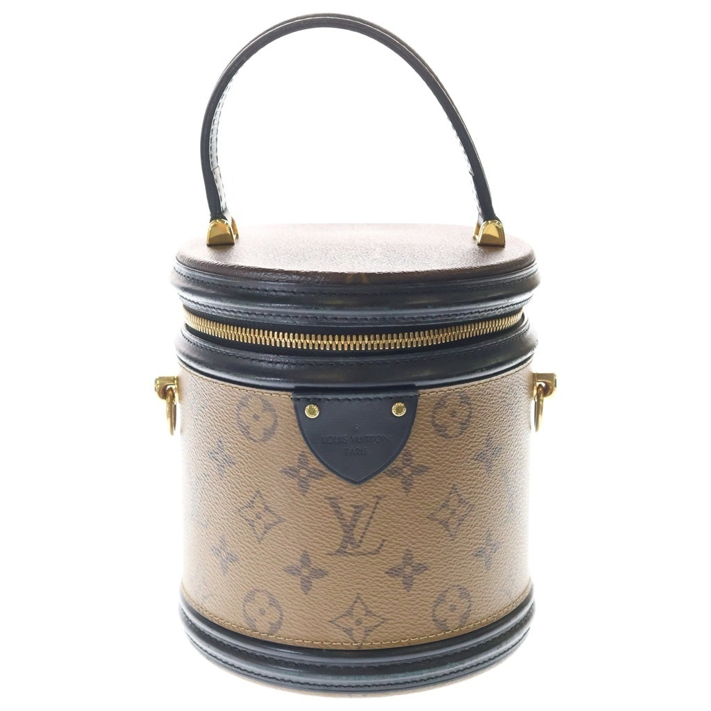 LOUIS VUITTON(ルイヴィトン) モノグラムリバース カンヌ 2WAYハンドバッグ ショルダーバッグ ブラウン×ブラック レザー×PVC M43986 ゴールド金具 レディース