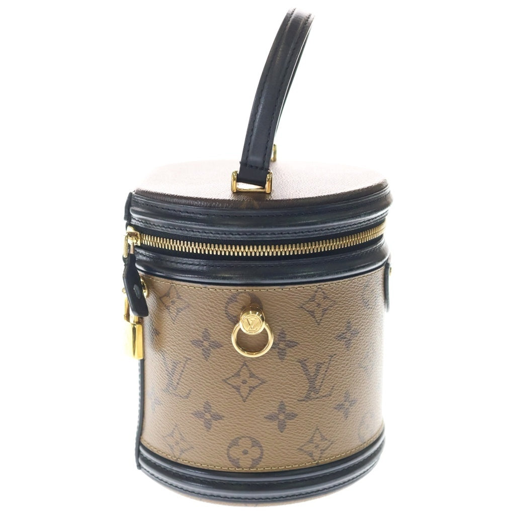 LOUIS VUITTON(ルイヴィトン) モノグラムリバース カンヌ 2WAYハンドバッグ ショルダーバッグ ブラウン×ブラック レザー×PVC M43986 ゴールド金具 レディース