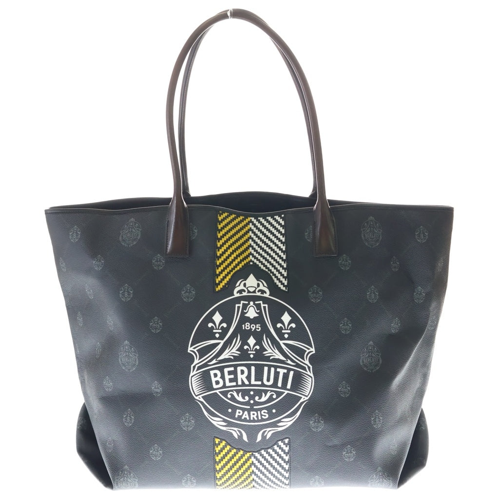 Berluti(ベルルッティ) ホッピングキャンバス レザー トートバッグ ショルダーバッグ ブラック