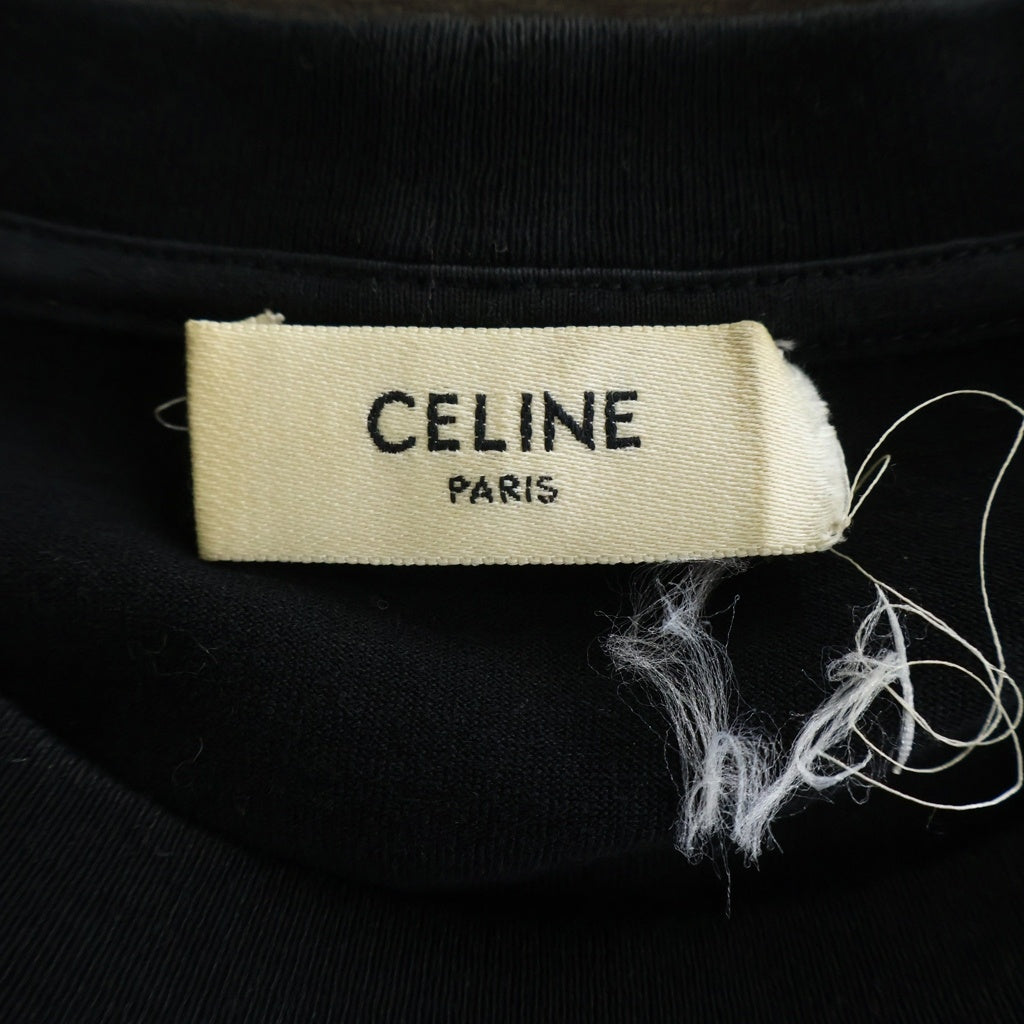 CELINE(セリーヌ) ロゴプリント クルーネック 半袖 Tシャツ カットソー S ブラック 2X681671Q