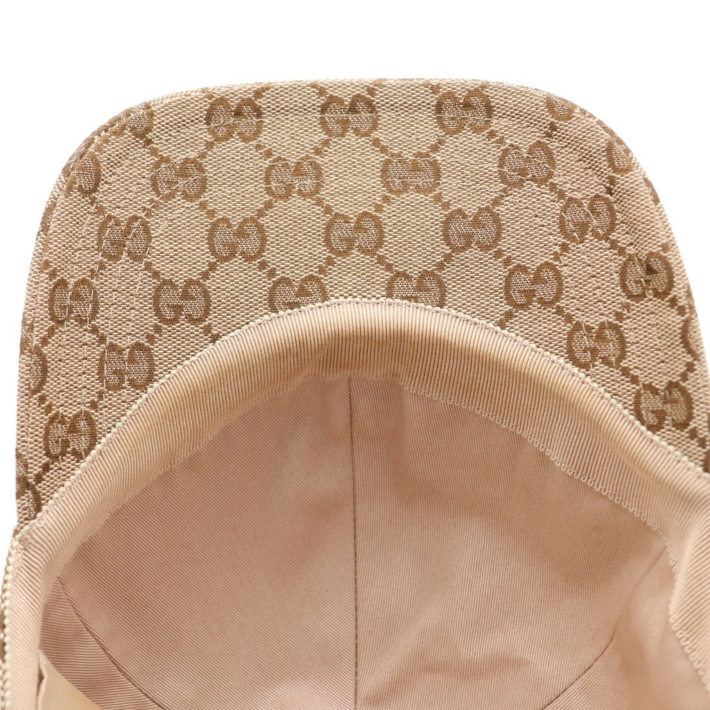 GUCCI(グッチ) ×THE NORTH FACE ノースフェイス GGキャンバス ベースボールキャップ 帽子 #L ベージュ 672155 4HAJR