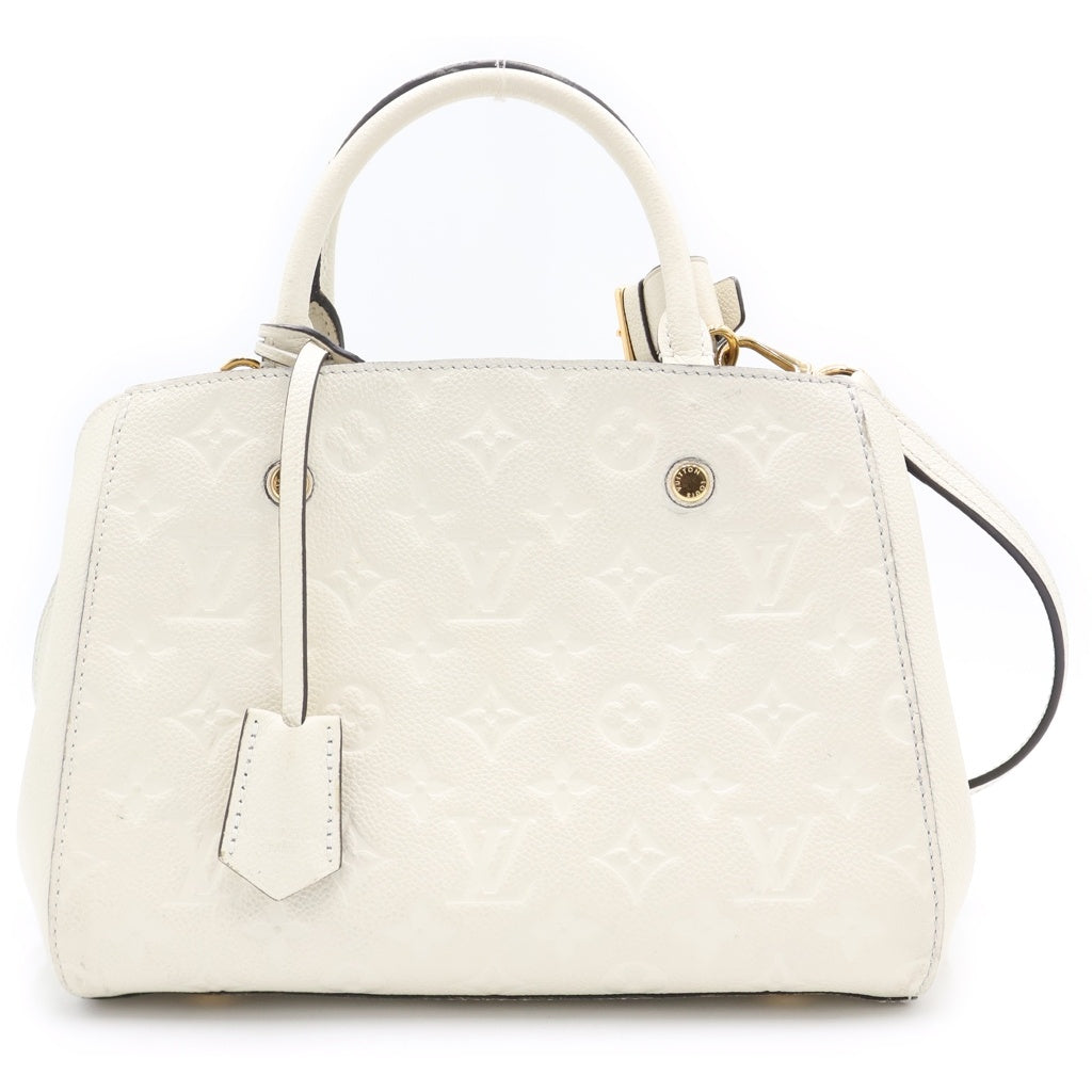 LOUIS VUITTON(ルイヴィトン) モノグラムアンプラント モンテーニュBB クレーム 2WAYハンドバッグ ショルダーバッグ ホワイト レザー M44607 ゴールド金具 レディース