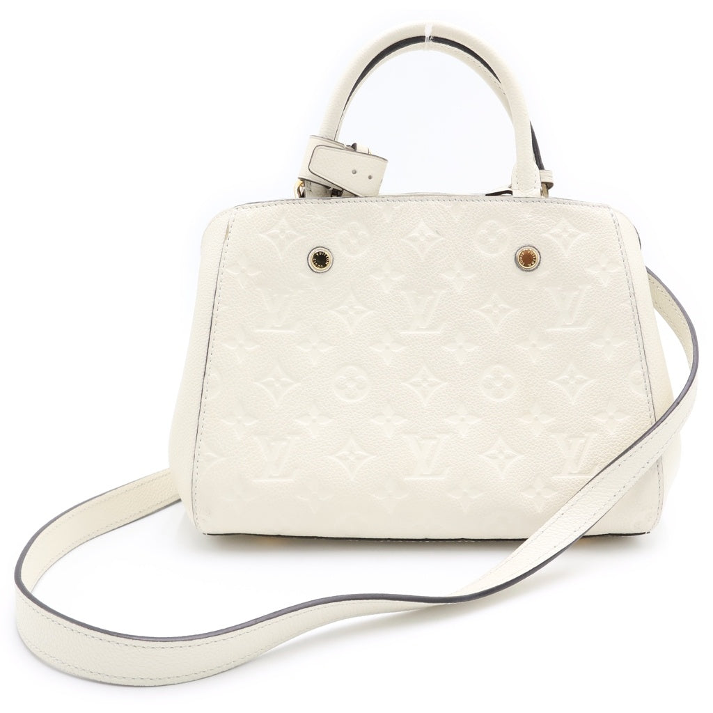 LOUIS VUITTON(ルイヴィトン) モノグラムアンプラント モンテーニュBB クレーム 2WAYハンドバッグ ショルダーバッグ ホワイト レザー M44607 ゴールド金具 レディース