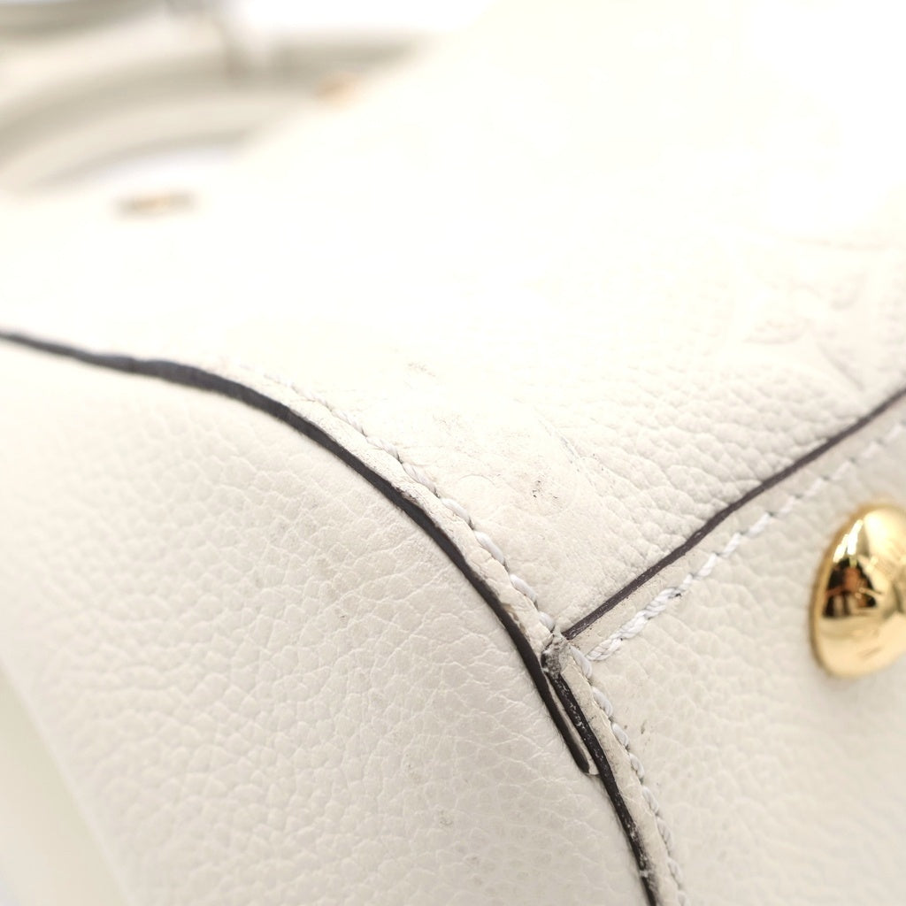 LOUIS VUITTON(ルイヴィトン) モノグラムアンプラント モンテーニュBB クレーム 2WAYハンドバッグ ショルダーバッグ ホワイト レザー M44607 ゴールド金具 レディース