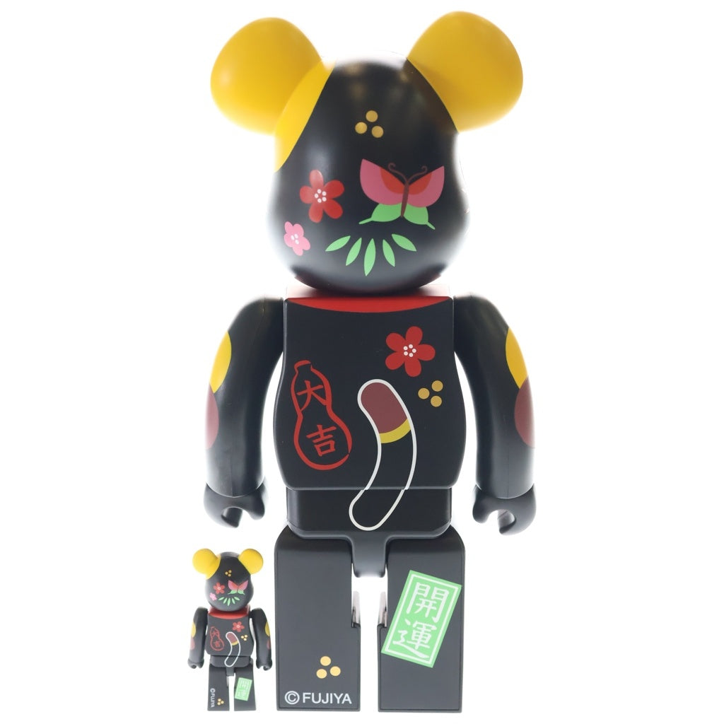MEDICOM TOY(メディコムトイ) ×不二家 招き猫ペコちゃん 福 黒 100%&400% フィギュア 人形 ブラック