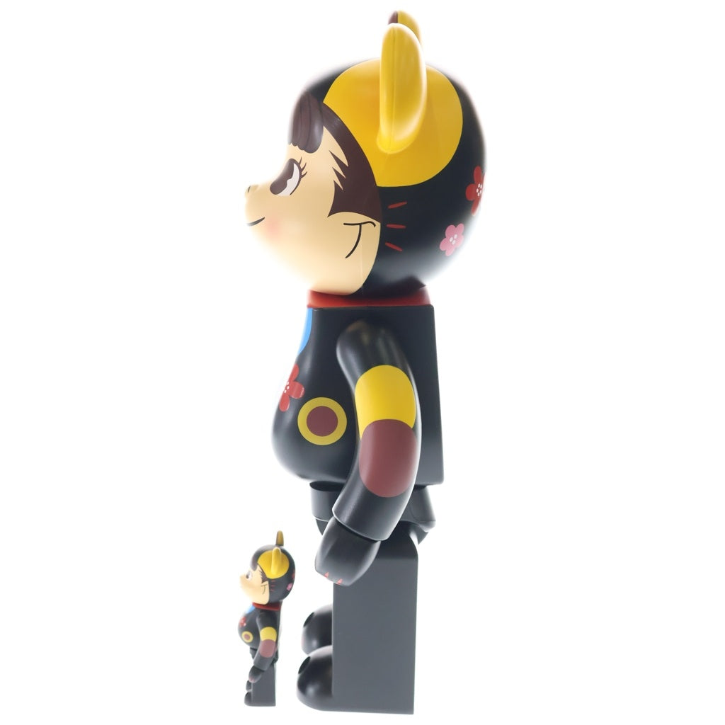 MEDICOM TOY(メディコムトイ) ×不二家 招き猫ペコちゃん 福 黒 100%&400% フィギュア 人形 ブラック