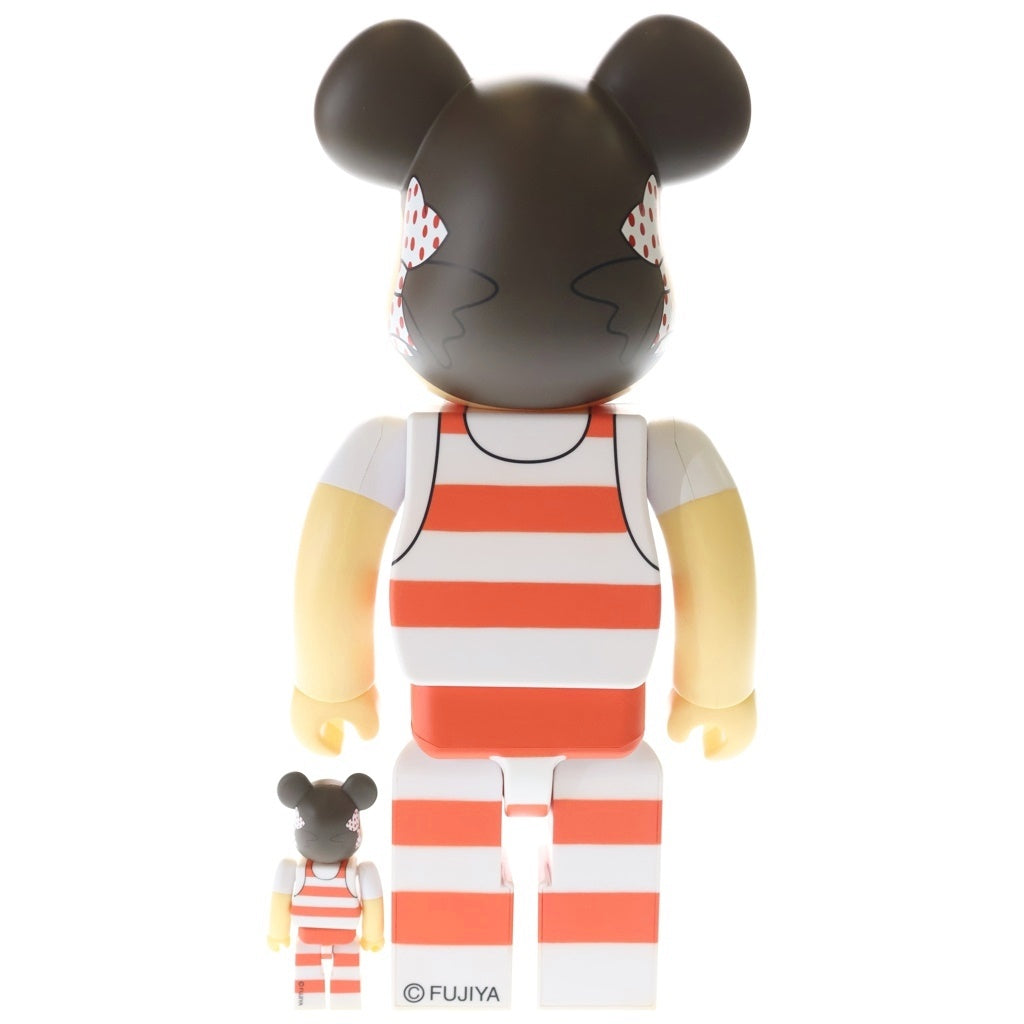 BE@RBRICK(ベアブリック) ×不二家 ペコちゃん ミルキー三角帽子デザイン 100%&400% フィギュア 人形 ホワイト/レッド