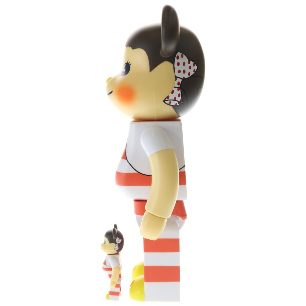 BE@RBRICK(ベアブリック) ×不二家 ペコちゃん ミルキー三角帽子デザイン 100%&400% フィギュア 人形 ホワイト/レッド