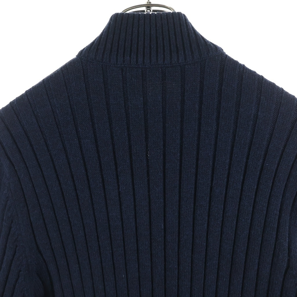 Salvatore Ferragamo(サルヴァトーレ フェラガモ) レザー×ニット 切替 ブルゾン ブラック×ネイビー #M レディース