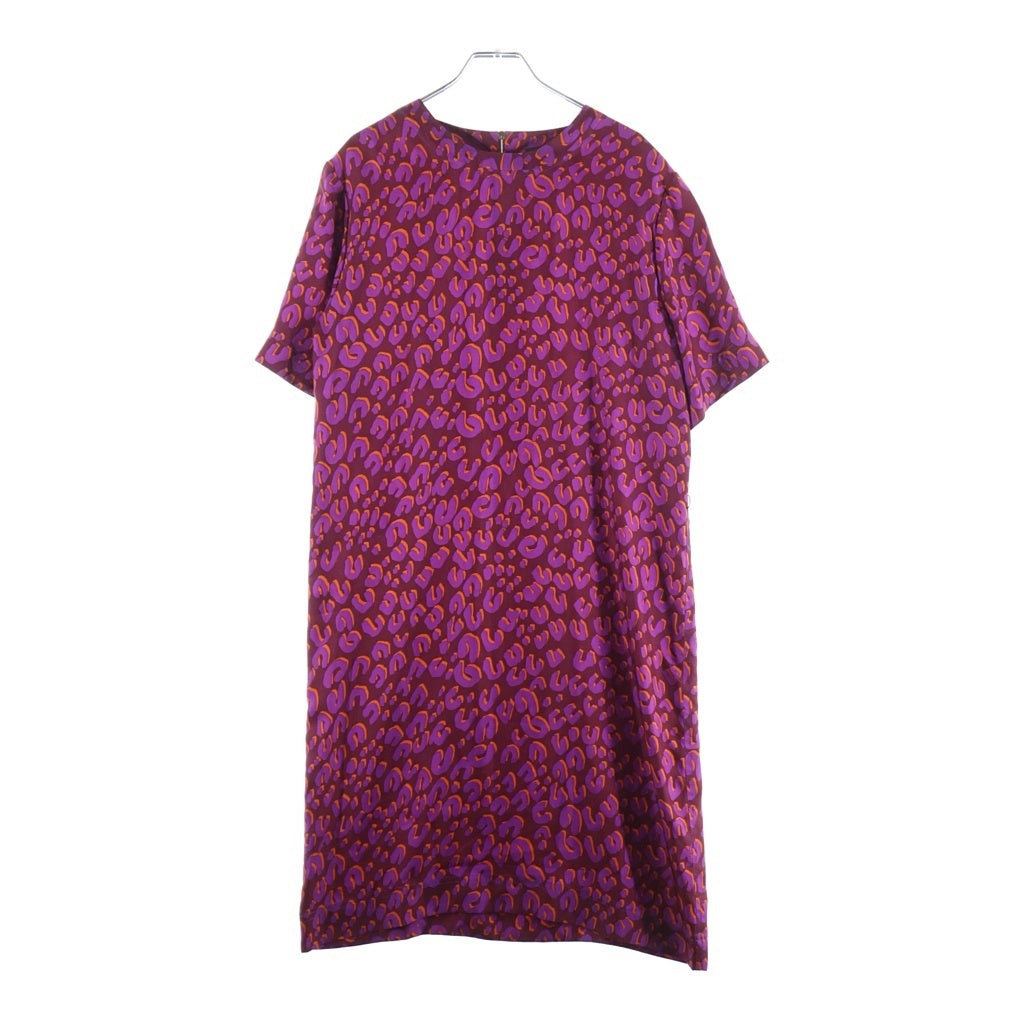 LOUIS VUITTON(ルイヴィトン) アニマルプリント バックハーフジップフライ 半袖ブラウス パープル #40 RW112W WTDR0659W レディース