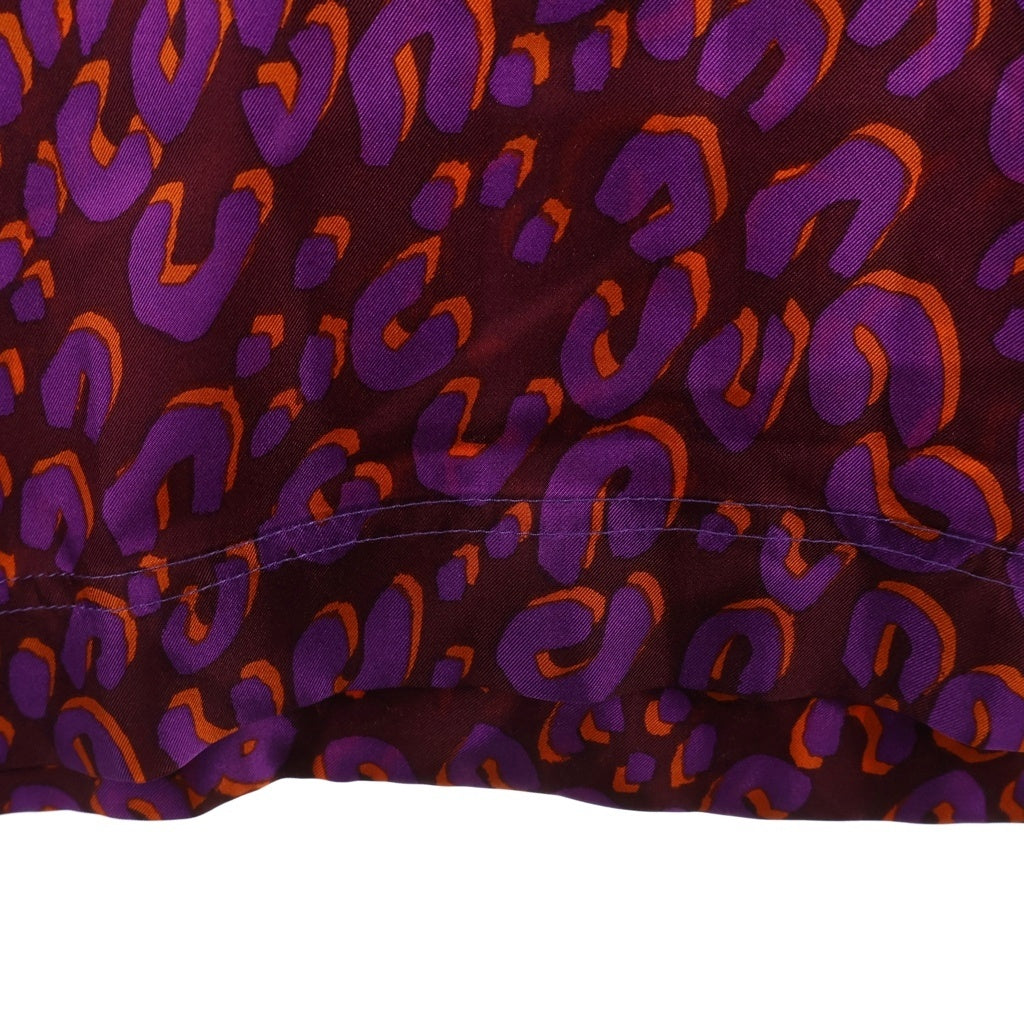 LOUIS VUITTON(ルイヴィトン) アニマルプリント バックハーフジップフライ 半袖ブラウス パープル #40 RW112W WTDR0659W レディース
