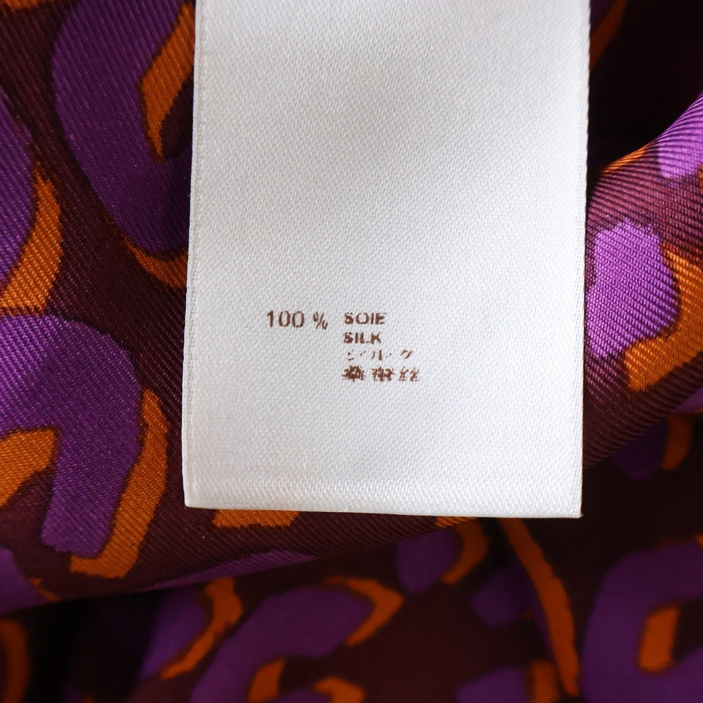 LOUIS VUITTON(ルイヴィトン) アニマルプリント バックハーフジップフライ 半袖ブラウス パープル #40 RW112W WTDR0659W レディース