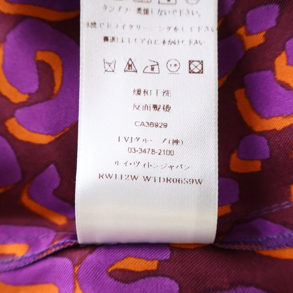 LOUIS VUITTON(ルイヴィトン) アニマルプリント バックハーフジップフライ 半袖ブラウス パープル #40 RW112W WTDR0659W レディース