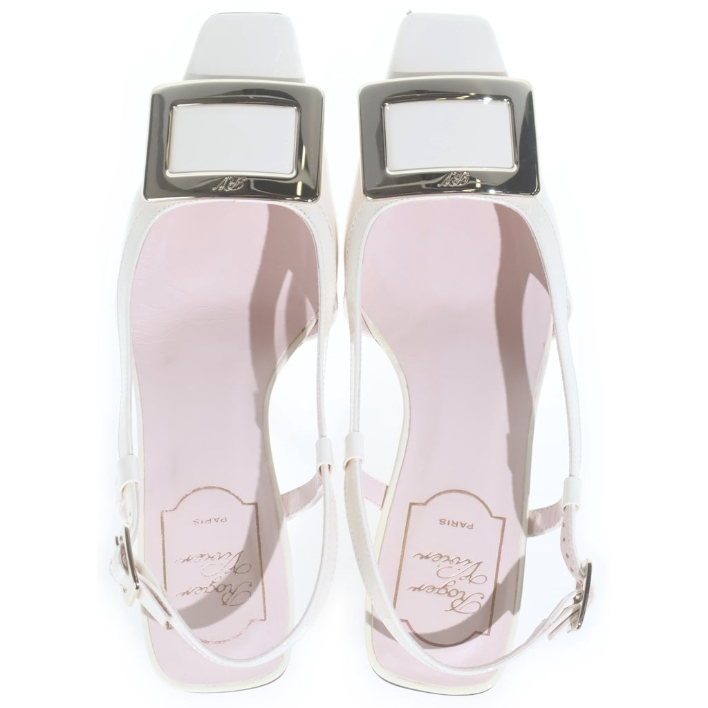 Roger Vivier(ロジェヴィヴィエ) ベル ヴィヴィエ スリングバッグヒールパンプス ベージュ #36 1/2 レディース