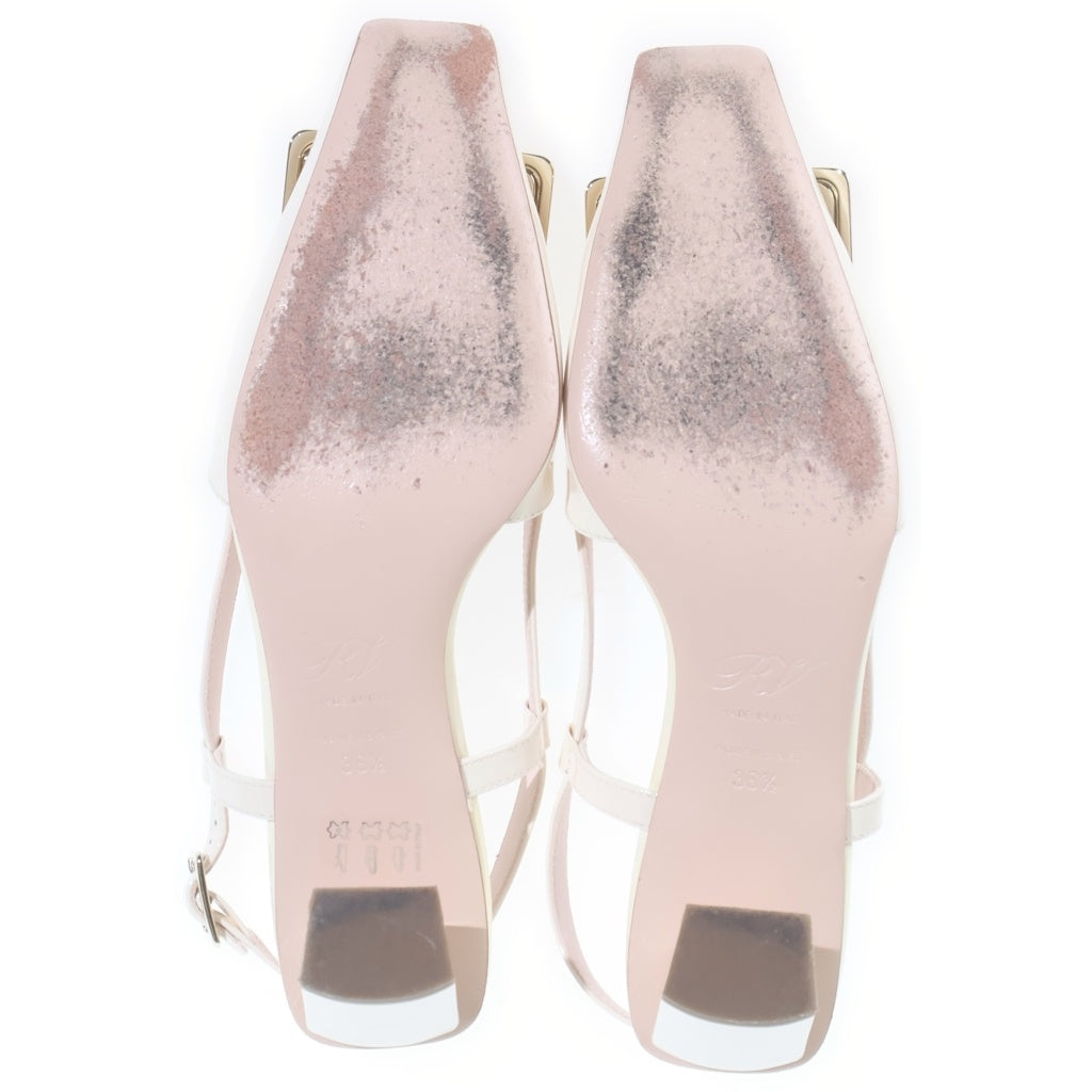 Roger Vivier(ロジェヴィヴィエ) ベル ヴィヴィエ スリングバッグヒールパンプス ベージュ #36 1/2 レディース