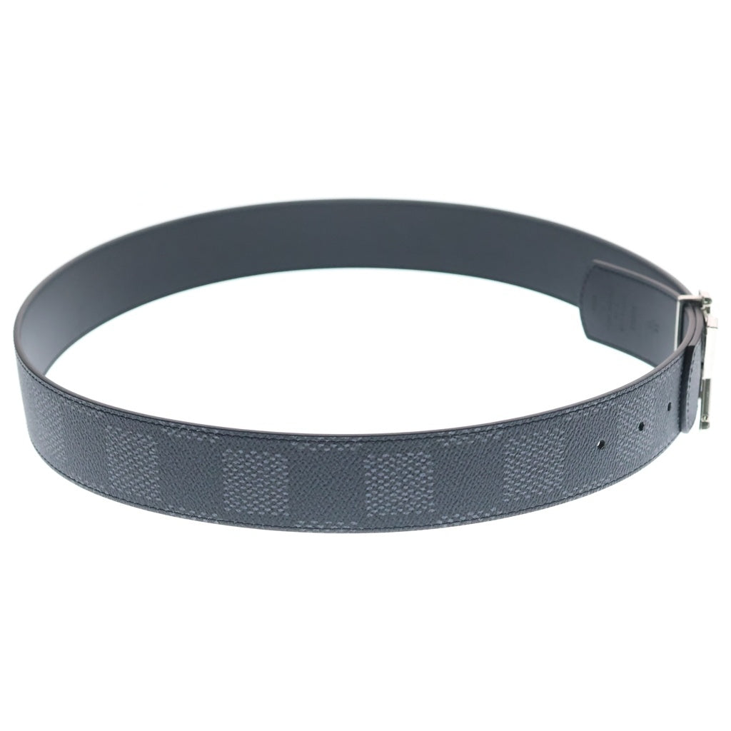 LOUIS VUITTON(ルイヴィトン) ダミエ ヘリテージ LV ディメンション 40MM リバーシブル PVC レザー ベルト シルバー金具 ブラック M8889