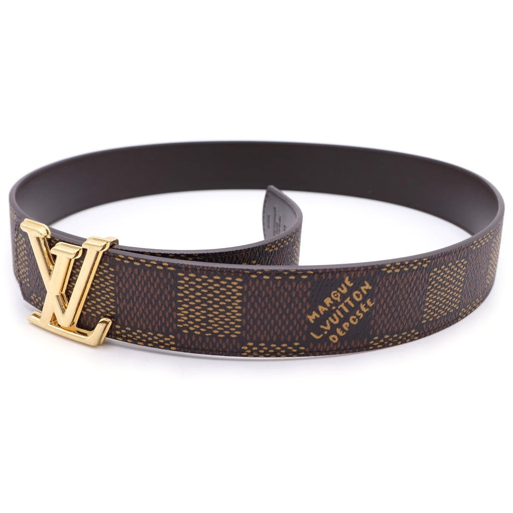 LOUIS VUITTON(ルイヴィトン) ダミエ ヘリテージ LV ディメンション 40MM リバーシブル PVC レザー ベルト ゴールド金具 ブラウン M8888