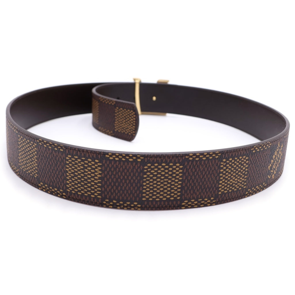 LOUIS VUITTON(ルイヴィトン) ダミエ ヘリテージ LV ディメンション 40MM リバーシブル PVC レザー ベルト ゴールド金具 ブラウン M8888