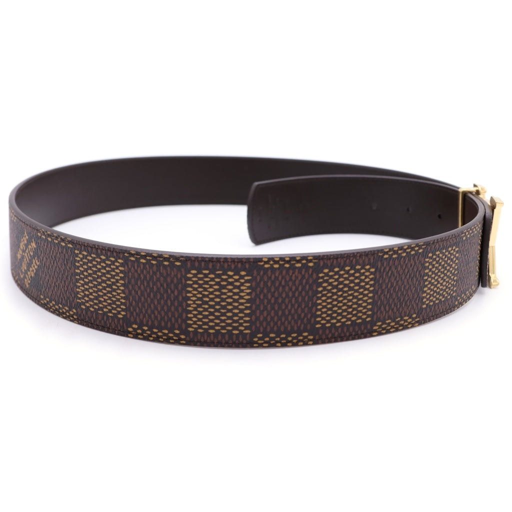 LOUIS VUITTON(ルイヴィトン) ダミエ ヘリテージ LV ディメンション 40MM リバーシブル PVC レザー ベルト ゴールド金具 ブラウン M8888