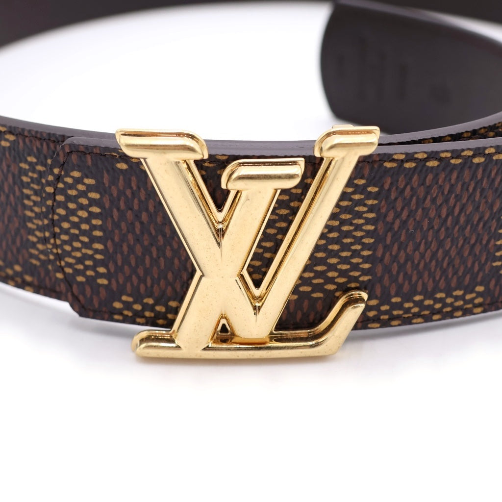LOUIS VUITTON(ルイヴィトン) ダミエ ヘリテージ LV ディメンション 40MM リバーシブル PVC レザー ベルト ゴールド金具 ブラウン M8888